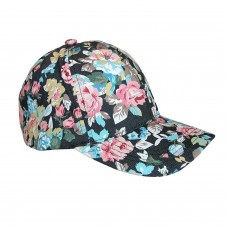 D&Y Mujer&apos;s Floral Print Black Baseball Cap Hat 100% Cotton Canvas  eb-52757154